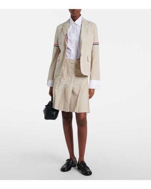 Thom Browne Natural 4-Bar Cotton Jacket