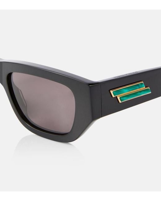 Bottega Veneta Brown Bolt Rectangular Sunglasses