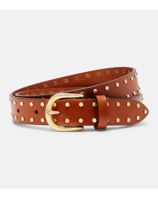 Isabel Marant Brown Zap Studded Leather Belt