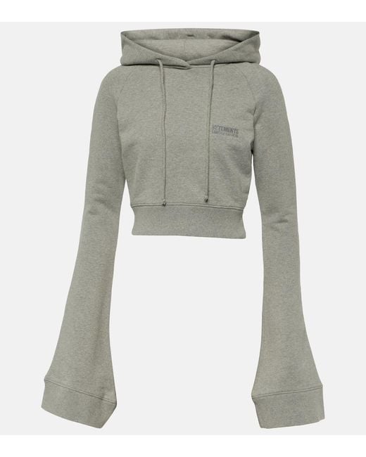 Vetements Gray Cropped-Hoodie aus Jersey