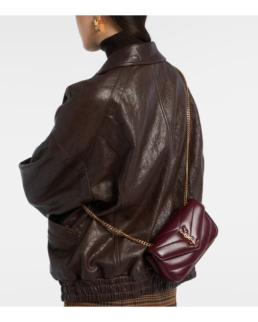 Saint Laurent White Loulou Mini Leather Crossbody Bag