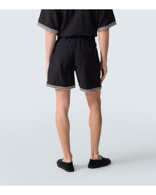 Commas Black Embroidered Shorts for men