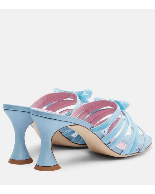 Manolo Blahnik Blue Clementel 70 Velvet Mules