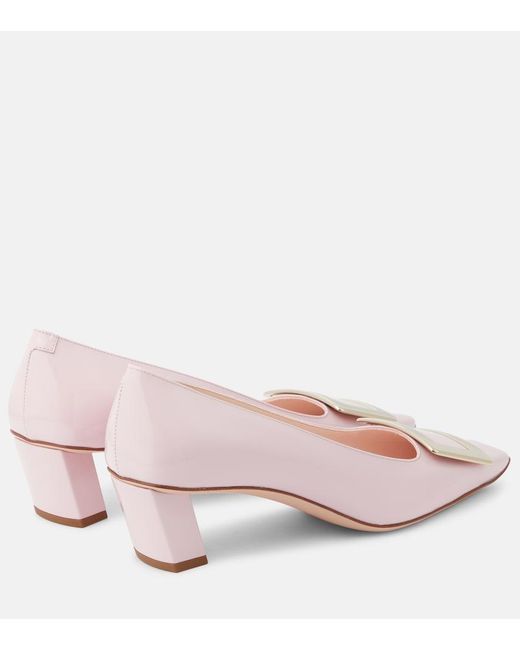 Roger Vivier Pink Belle Vivier 45 Leather Pumps