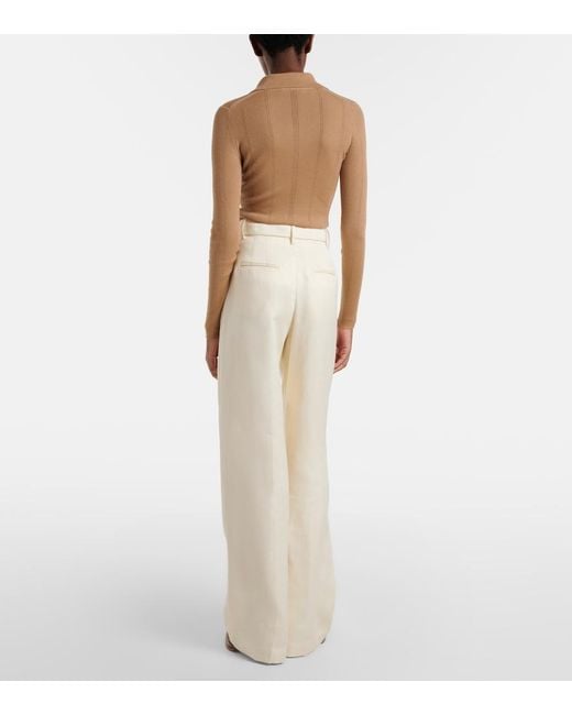 Gabriela Hearst Natural Norman Linen Straight Pants