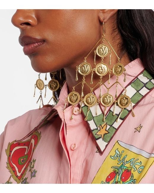 ALÉMAIS Metallic Le Jardin Drop Earrings
