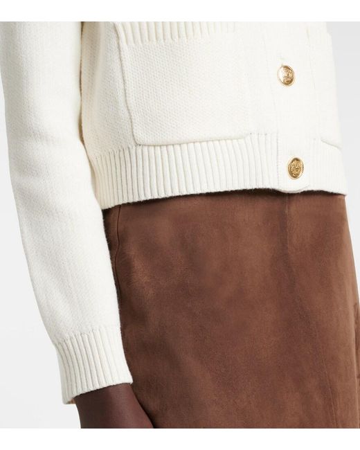 Velvet White Mahal Cotton And Cashmere Cardigan