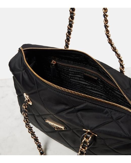 Prada Black Re-Edition 1995 Chaine Re-Nylon Medium Shoulder Bag