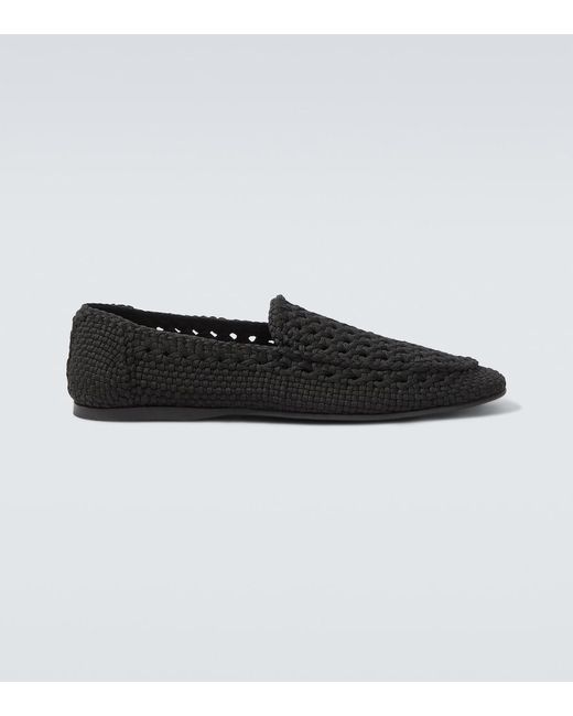 Dolce & Gabbana Black Woven Loafers for men