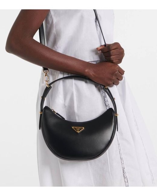 ショルダーバッグ・ポシェット Prada Arque Leather Shoulder Bag Black Prada Arqué Leather Shoulder Bag | Black | FARFETCH UZ