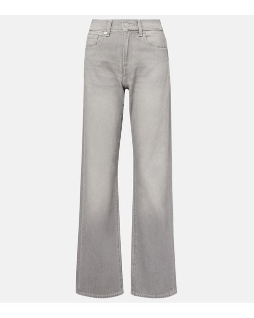 7 For All Mankind Gray Tess Mid-Rise Straight Jeans