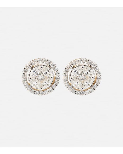 STONE AND STRAND White 10kt Gold Earrings With Diamonds