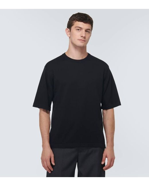 T-shirt Tindall in maglia di cotone di John Smedley in Black da Uomo