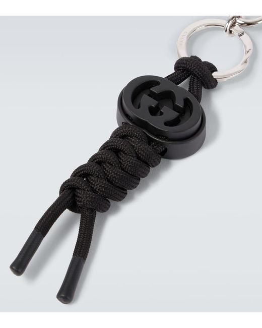 Gucci White Interlocking G Keychain for men