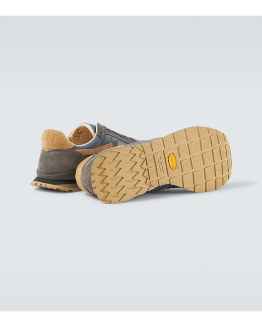 Visvim Blue Fkt Runner Suede-Trimmed Sneakers for men
