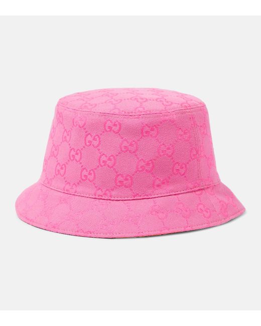 Chapeau bob en toile GG Gucci en coloris Pink