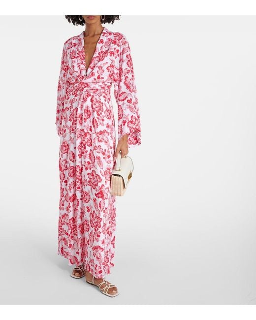Melissa Odabash Red Wisdom Floral Wrap Dress