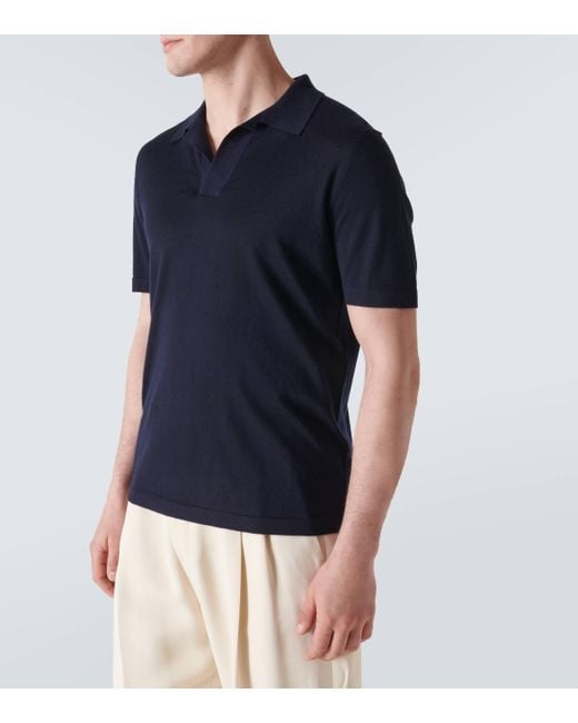 Gabriela Hearst Blue Stendhal Cashmere Polo Sweater for men