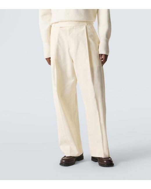 Studio Nicholson Natural Pull Cotton And Linen Wide-Leg Pants for men