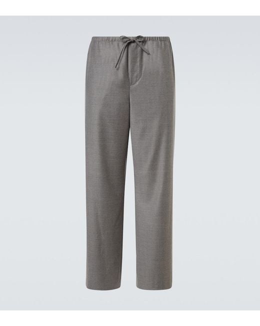 The Row Gray Xon Virgin Wool Straight Pants for men