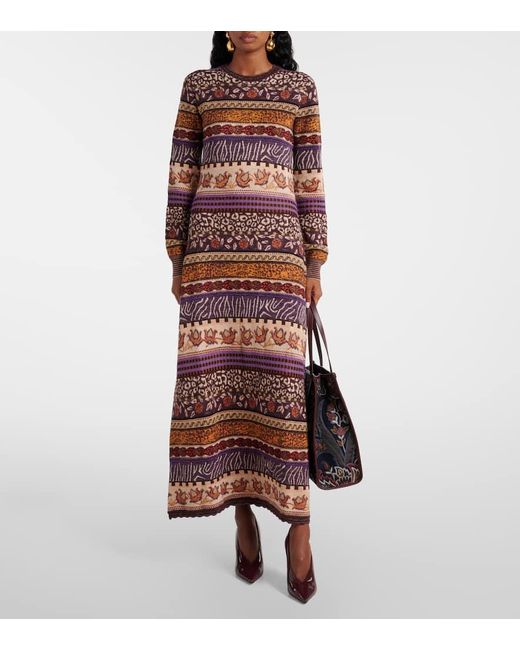 Ulla Johnson Red Maxikleid Paloma Aus Jacquard
