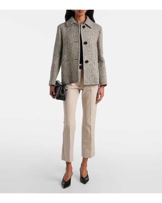 Max Mara Gray Wool And Cotton-Blend Jacket