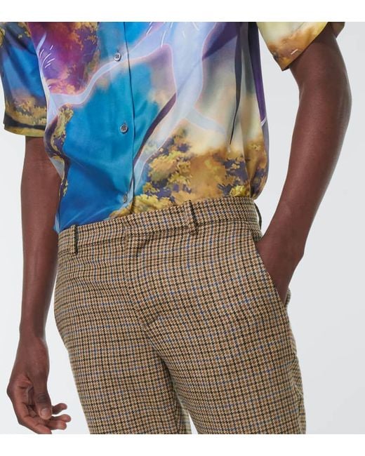 Loewe Natural X Howl's Moving Castle Checked High-Rise Wool Pants for men