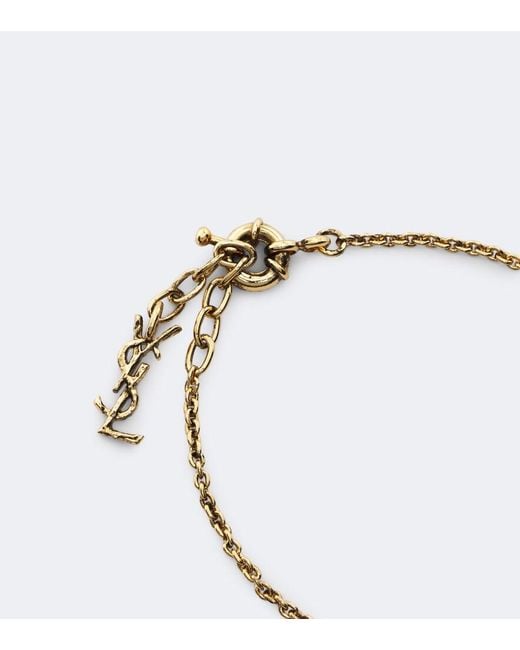 Saint Laurent Metallic Cassandre Chain Bracelet