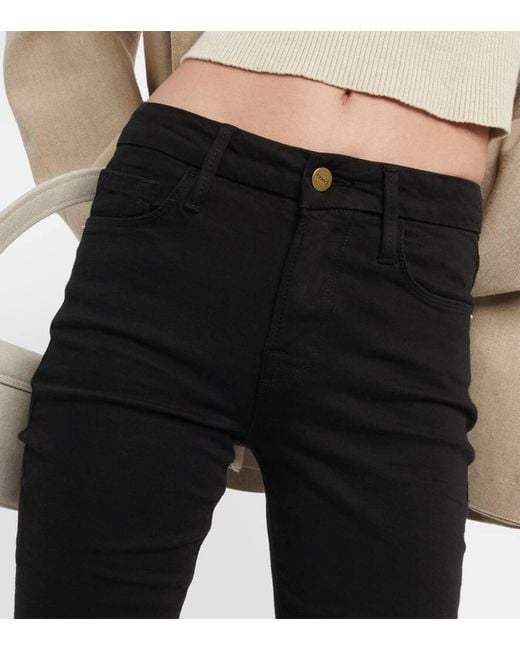 Jean Bootcut Le Mini Boot A Taille Mi-Haute FRAME en coloris Black