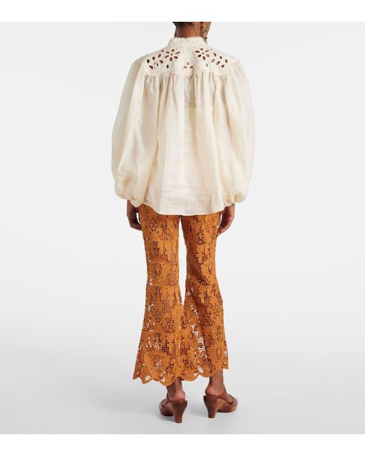 Blouse Coco Brodee En Ramie Zimmermann en coloris Natural