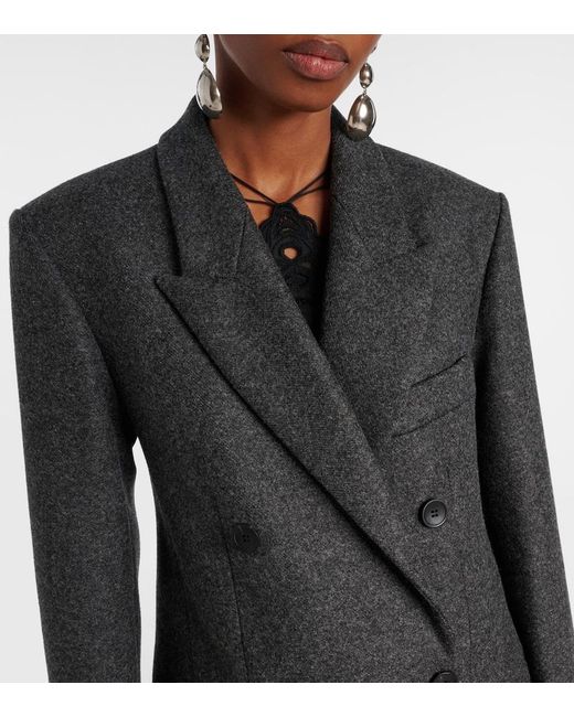 Isabel Marant Black Irene Double-Breasted Virgin Wool Coat