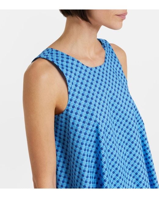 Montce Blue Betsie Plaid Cotton Minidress And Scarf Set