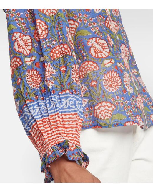 Velvet Blue Top Marcella Aus Einem Baumwollgemisch