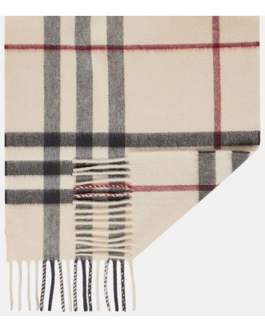 Burberry Natural Giant Check Cashmere Scarf