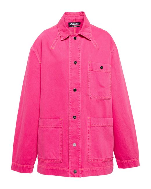Jacquemus Oversized Denim Jacket in Pink | Lyst UK