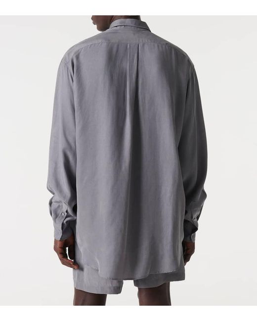 Camicia Leland in cupro di Frankie Shop in Gray da Uomo