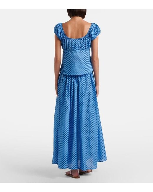 Montce Blue Millie Plaid Cotton Maxi Skirt