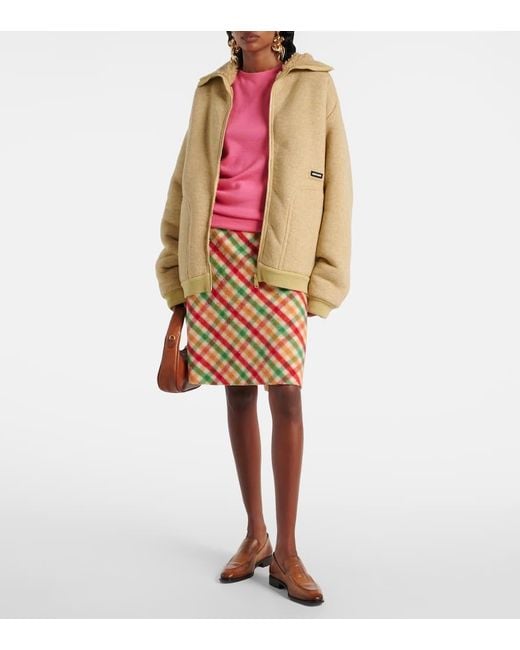 Miu Miu Natural Blouson Mit Teddyfleece