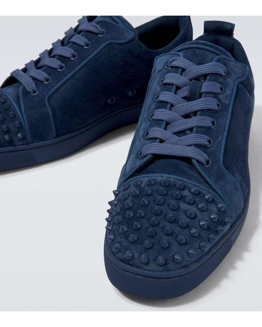 Baskets Louis Junior Spikes En Daim Christian Louboutin pour homme en coloris Blue
