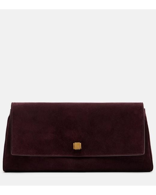 Khaite Purple Audrey Suede Clutch