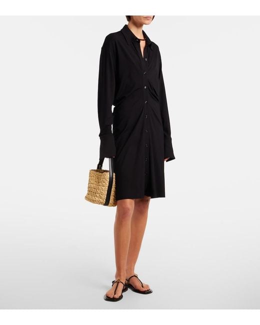 Totême Black Jersey Shirt Dress