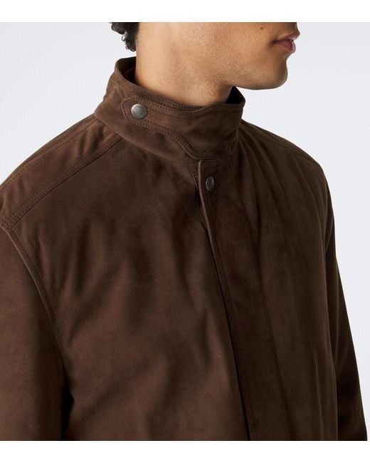Brunello Cucinelli Brown Suede Jacket for men