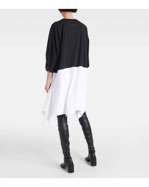 MM6 by Maison Martin Margiela Black Oversized Cotton Jersey Minidress