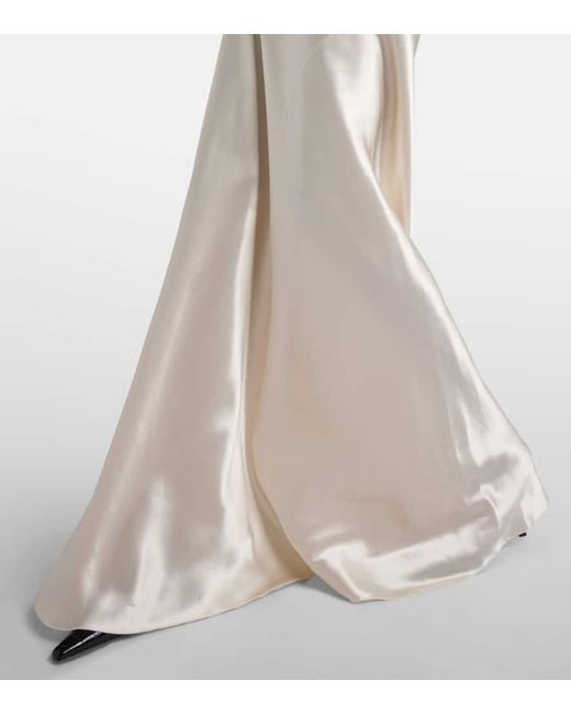 Vestido largo con cuello halter Saint Laurent de color White