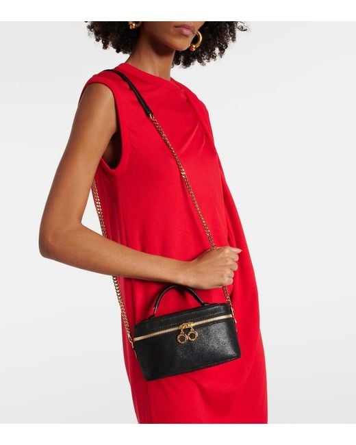 Stella McCartney Black Falabella Mini Faux-Leather Shoulder Bag