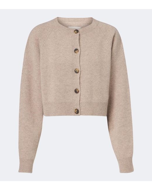 Loulou de Saison Natural Heike Cropped Cashmere Cardigan