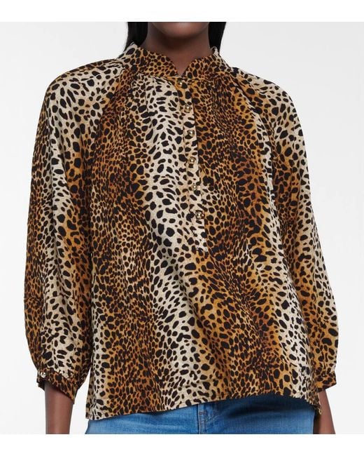 Melissa Odabash Brown Lauri Cheetah-print Blouse