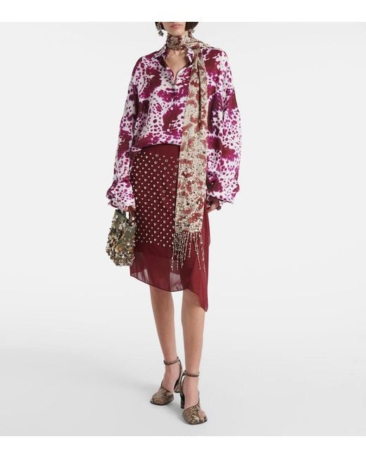 Dries Van Noten Red Oversized Shirt