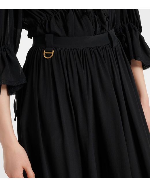 Chloé Black Silk Crepe De Chine Balloon Pants