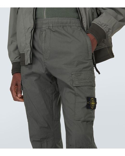 Stone Island Gray Compass Cotton-blend Cargo Pants for men